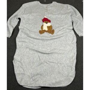 Vtg NWT Basic Editions kmart Women's XL Fleece Nightgown Momma Bear Holiday Grey